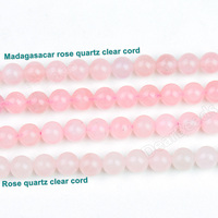 Perles rondes naturelles de Quartz Rose de Madagascar en vrac pour la fabrication de bijoux de bricolage 6mm 8mm 10mm 12mm