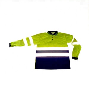 バルク卸売ツートンポロシャツ長袖反射中古ユニフォームワークシャツ - Product Image 1