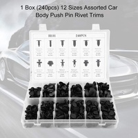 240 pièces 12 tailles carrosserie goupille poussoir Rivet pare-chocs attaches HE01 Type Clips