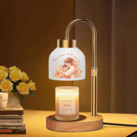 Lampe chauffe-bougie multi-styles, ambiance chaleureuse, abat-jour en laiton, hauteur télescopique, lampe de nuit à intensité variable, décoration d'ambiance pour la maison