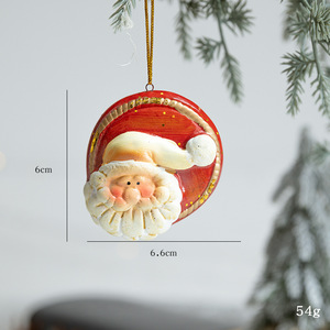 Navidad pintada cerámica roja Papá Noel colgante estilo Vintage árbol <span class=keywords><strong>de</strong></span> Navidad decoración <span class=keywords><strong>de</strong></span> cerámica - Product Image 4