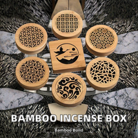 Brûleur d'encens traditionnel en bambou durable, boîte en bois au design personnalisé, support pour bâtonnets d'encens, diffuseur d'aromathérapie pour musc et oud, toutes saisons