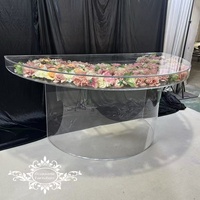 Transparente Halbrunde Acryl Moderne Hotel-Möbel Esstische für Hochzeiten Braut-und-Bräutigam-Tische