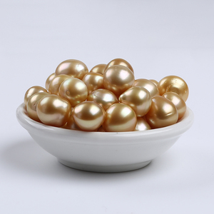 Cuentas de perlas de oro de Mar del Sur, de 10-14mm, naturales, sueltas, de agua de mar salada, venta al por mayor - Product Image 2