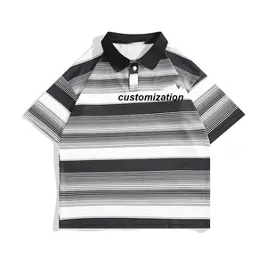 Custom Printing Oem Golf Polo T-Shirt Men Embroidery Logo Plus Size Color Block Knitted Polo Shirts