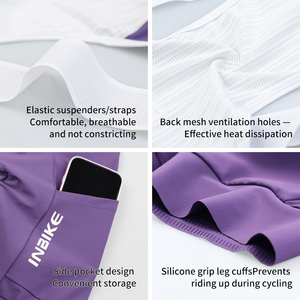 Pantalones Cortos de <span class=keywords><strong>Ciclismo</strong></span> para <span class=keywords><strong>Mujer</strong></span> INBIKE Personalizados, Diseño sin Costuras Acolchado, Ajuste Profesional, con Logotipo OEM - Product Image 4