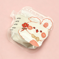 Sacs de conservation de lait maternel en PET/PE de 7 oz, double fermeture éclair, auto-scellants, pour congélateur, avec échelle de mesure, vente en gros, OEM