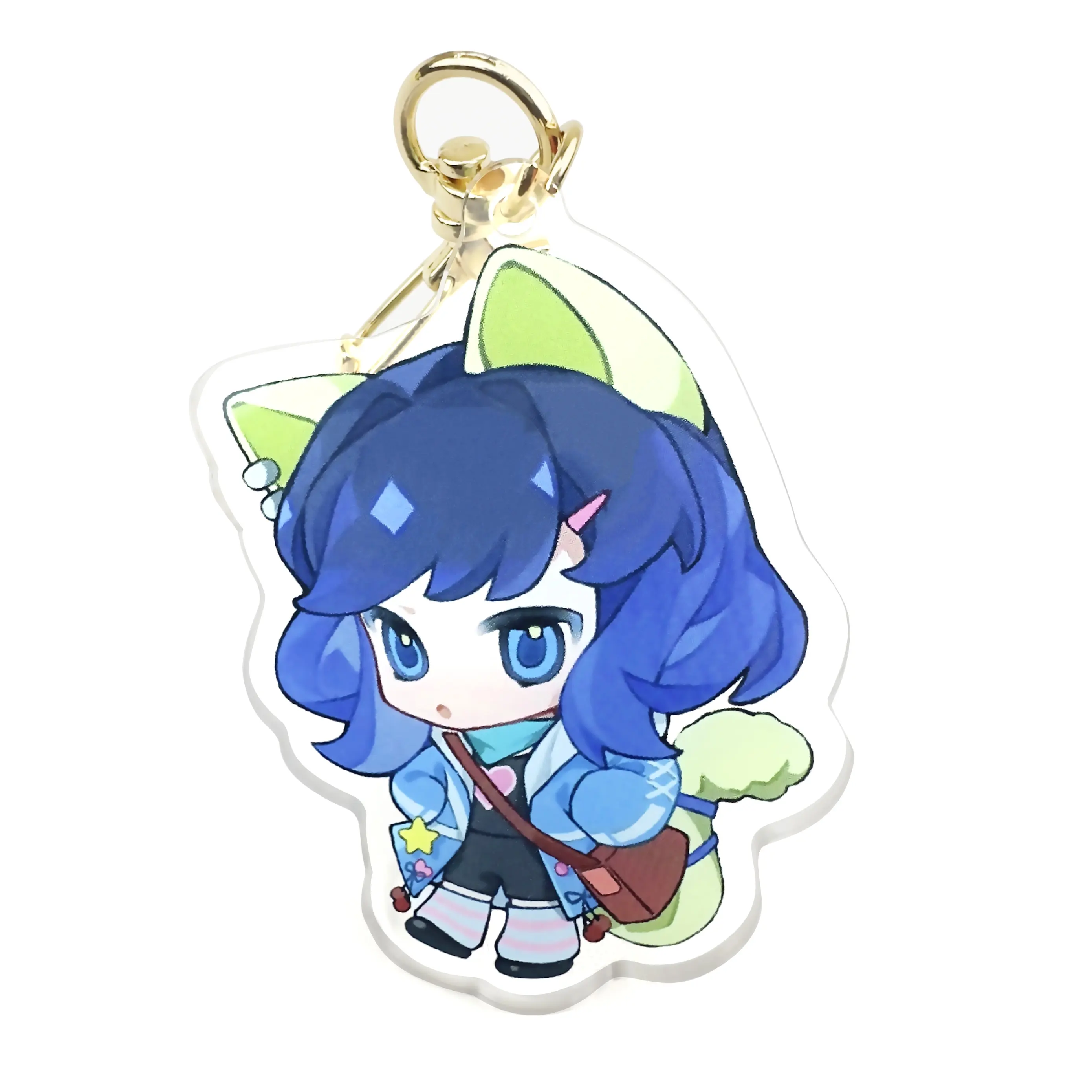 Custom Anime Keychain Acrylic and Stainless Steel Shape Keychain Charms Unique Design Plastic Keychains