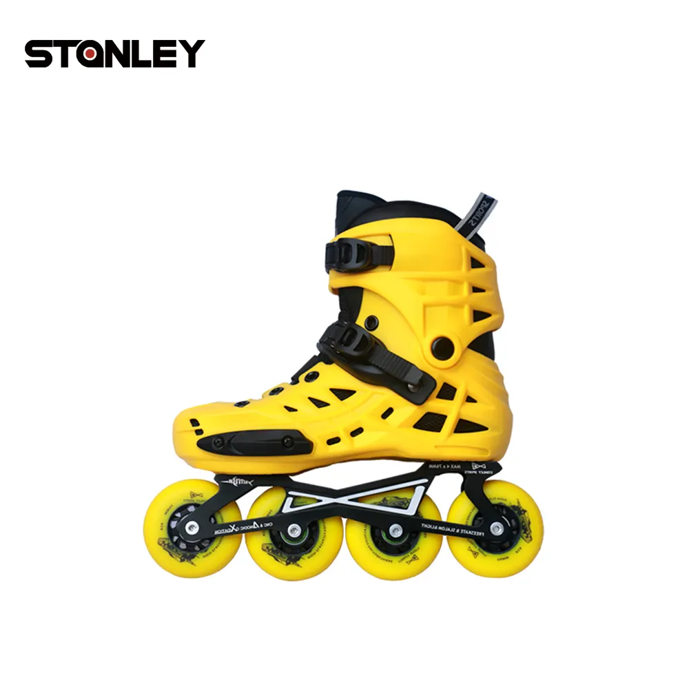 Groothandel 4 Wielen Fitness Freestyle Slalom Freeride Schaatsen Hard-Shell Zwart Professionele Roller Inline Skates