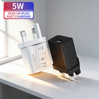 Chargeur mural USB rapide 5V1A 5W avec double protection, compatible prises US, UK, AU, EU, pour téléphone portable et accessoires d'écouteurs portables universels