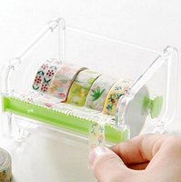 Transparent Mini Double Zigzag bureau/école/famille séparateur de ruban en plastique bureau ruban découpeuse boîte de rangement pour la maison