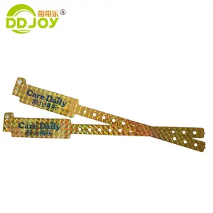 Cheap Items Gifts Park Tickets Glitter Id Wristband Custom Events Holographic Bracelets For Festival