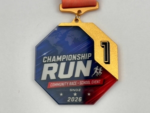 Médailles de championnat 2026 personnalisables avec ruban dégradé pour événements de marche, en alliage de zinc et cristal, récompense sportive - Product Image 2