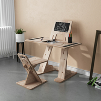 Ensemble de bureau et de chaise d'étude pour enfants à hauteur réglable avec tableau blanc, bureaux et chaises en contreplaqué pour une utilisation en extérieur, dans la chambre à coucher, à l'école, OEM
