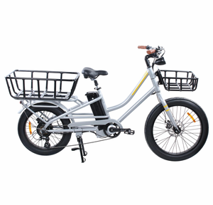 Vélo électrique cargo familial à deux roues, à cadre long, avec panier, pneus larges, moteur 500W, style urbain - Product Image 6