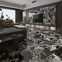 600x1200 Luxus Keramikfliese Pandora, Glänzendes Dunkelsteinmuster Abriebfest für Hotel Club KTV Boden Wand Innenbereich
