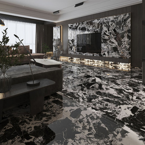 600x1200 Carreau Céramique Pandora Luxe, Motif Pierre Sombre Brillant Résistant à l'Usure pour Hôtel Club KTV Sol Mur Intérieur - Product Image 3
