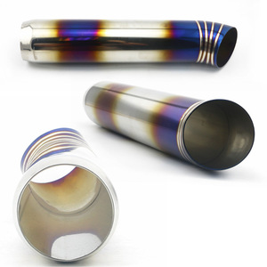 Embout d'échappement Auso-Racing 76mm 67mm en acier inoxydable finition bleue universelle pour modification automobile - Product Image 2