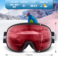 Masque de ski HUBO pour femmes, anti-buée, verres photochromiques en PC, OTG, masque de ski d'hiver, lentille sphérique détachable