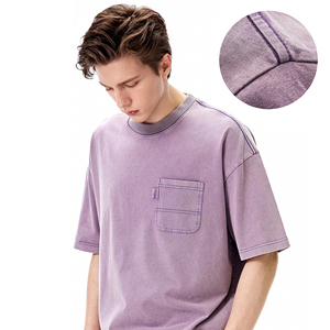 Retro Casual 2025 Tee 270GSM Lavado, Vintage Pocket 100% Algodón - Product Image 3