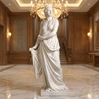 Statue personnalisée de Diane/Artemise en marbre blanc sculpté à la main - Sculpture de déesse néoclassique sur mesure pour les propriétés et jardins de luxe