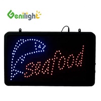 Enseigne LED lumineuse Genilight pour intérieur, 56*33cm, DC12V, avec bord clignotant, pour publicité de poulet frit, garantie 1 an, décoration intérieure