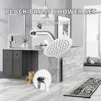 Ensemble de douche thermostatique en laiton bruni à poignée unique, design moderne, avec cartouche en acier inoxydable, fixation murale pour hôtels