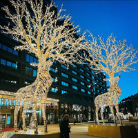Escultura de Reno Gigante con Luz LED Decorativa para Navidad, Festivales al Aire Libre, Lámpara Luminosa, Directo de Fábrica