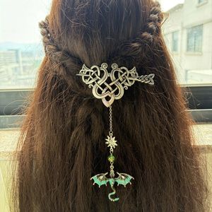 Pasador de Pelo con Doble Corazón Celta, Dos Nudos de <span class=keywords><strong>Amor</strong></span> Entrelazados, Plateado, Joyería Romántica Pagana, Clip para el Cabello, Regalo - Product Image 2