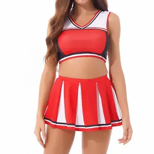 Homaron Factory vendita calda con scollo a V Team Dancing Girls gonne costumi da cheerleader