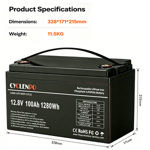 도매 12V 100Ah LiFePO4 배터리 OEM 맞춤형 리튬 배터리 팩 (납산 배터리 대체용, BMS 포함, 태양광 RV용) - Product Image 2