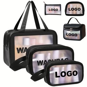 Factory Wholesale Transparent Cosmetic Bag Portable Travel Cosmetic Bag with logo Personalized Custom Cosmetic Bags & <b>Cases</b> - Product Image 1