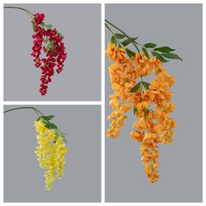 Fleur artificielle de glycine rouge orangé grande capacité pour décoration de mariage et de maison, style international - Product Image 3