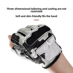 Durable Soft Leather Fingerless Sport Fishing <strong>Gloves</strong> Comfortable Sun Protection for <strong>Sailing</strong> Hunting Fishing - Product Image 3