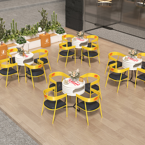 Ensemble de mobilier de bar en métal de style industriel, combo transparent pour café en plein air, salle de billard, célébrité d'<span class=keywords><strong>Internet</strong></span> - pour zone de thé au lait - Product Image 5