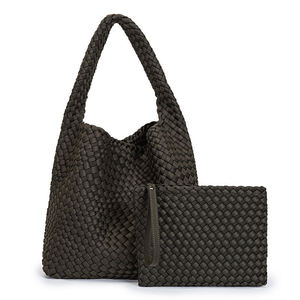 Ensemble de sacs à main tissés brun clair, design élégant, combinaison de sacs à bandoulière pour femmes au quotidien. - Product Image 6