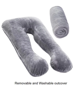 Almohada de Embarazo en Forma de U, Rellena de Poliéster, con Funda Exterior de Algodón Lavable, para Terapia de Masajes, 200 Hilos, Personalizable OEM - Product Image 3