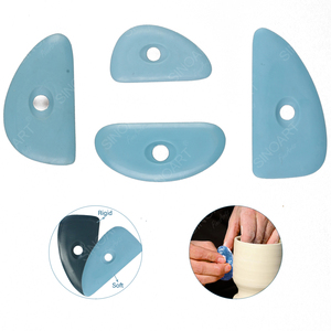 SINOART China Wholesale Painting Scraper Art Tools 4pcs Artist Silicone Pottery Rib Set for Sale