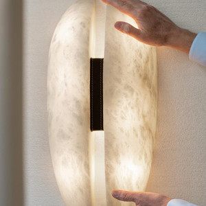 Wall Lamp Large White Marble LED <b>Light</b> Source For Entrance Hall Living Room Bedroom <b>Corridor</b> Background Lighting - Product Image 4