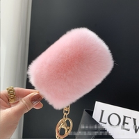 Pendentif mignon de sac de glace de lapin de Rex pendentif porte-clés de voiture Instagram en peluche rouge