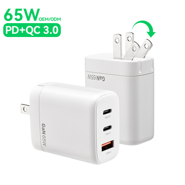 65W PD USB-C Laptop Charger with OTP Protection PSE ETL Certified Foldable Design