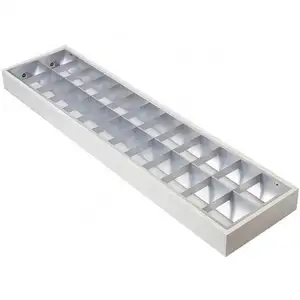 Shinning Louver Lampu Kisi Led, Lampu Reflektor Aluminium 2X18W T5 T8 Dipasang Di Permukaan