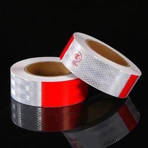 Độ sáng cao IP68 không thấm nước chống va chạm xe sáng dải phản quang cảnh báo giao thông nhãn dán trong vật liệu vật nuôi màu trắng đỏ - Product Image 5