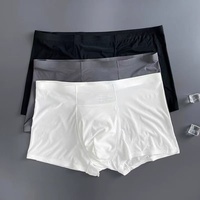 Erkek örme buz ipek ince dikişsiz hızlı kuru nefes rahat orta katlı yaz iş iç çamaşırı Boxer külot