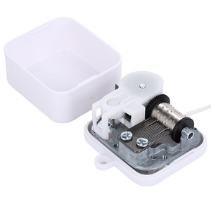 Boîte à musique minimaliste en plastique blanc à cordon, télécommandée, avec mouvement musical et chansons de Noël, <span class=keywords><strong>best</strong></span>-seller transfrontalier - Product Image 4
