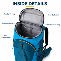 Sac à dos de randonnée grande capacité 65L, résistant à l'eau, respirant, pour le camping et la randonnée en plein air