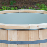 Vente en gros usine – Baignoire de récupération extérieure individuelle en pin thermo-traité, baril de bain froid avec refroidisseur