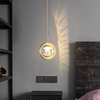 Lampe à suspension méduse en fer cristal doré créative moderne avec hauteur réglable pour la chambre principale Lampe de chevet élégante