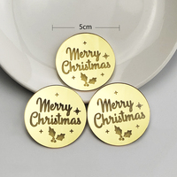 Runde goldene Acryl Cupcake Topper Weihnachts feier Frohe Weihnachten Cake Topper Frohes Neues Jahr Backen Kuchen Dessert Dekorationen