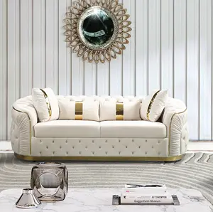 Luxe chesterfield sectionnel 1 2 3 places velours tissu canapé ensemble canapé meubles pour maison villa salon